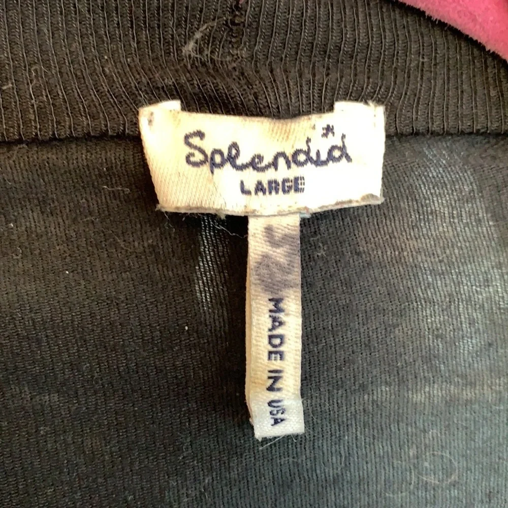 Splendid black draped jersey knit open cardigan - Picture 7 of 12